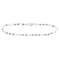 Contemporary Flat Circle Diamond Link Bracelet in White Gold