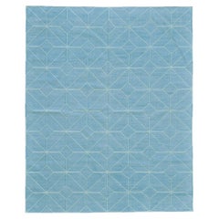 Contemporary Flachgewebe Teppich Cielo Kollektion Diamante Türkis