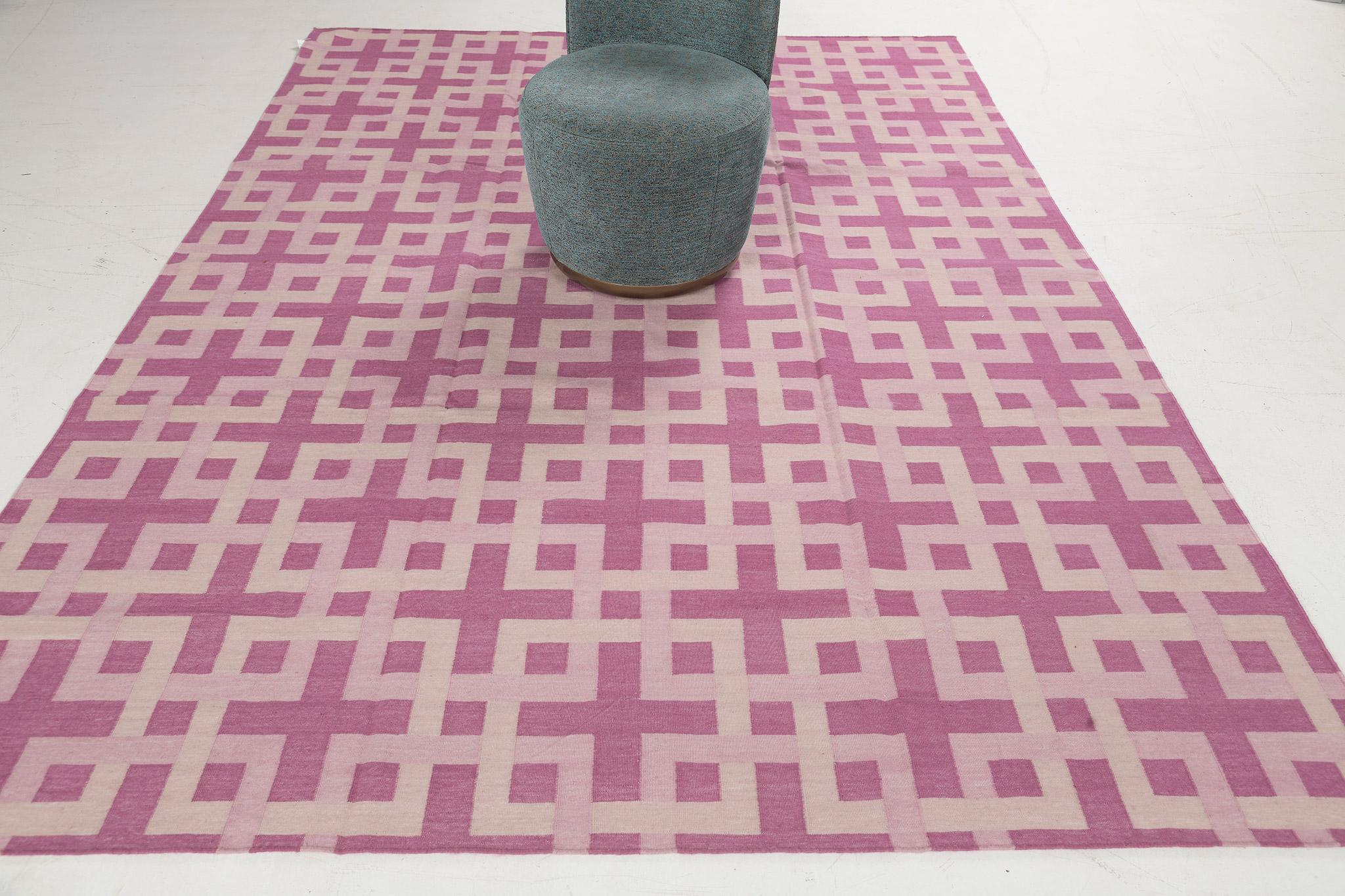 Contemporary Flat-Weave Rug Cielo Collection Estera Fuchsine In New Condition For Sale In WEST HOLLYWOOD, CA