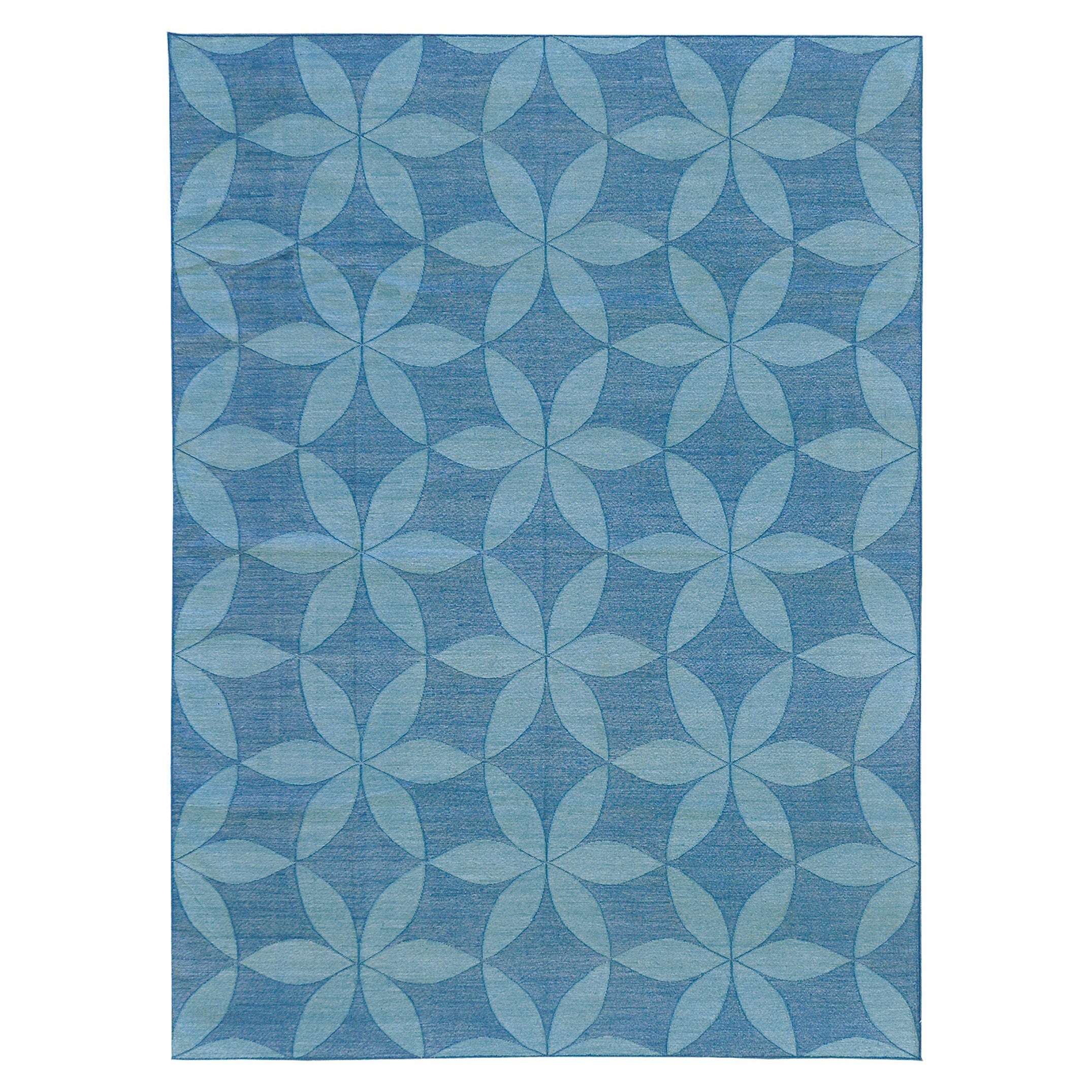 Contemporary Flachgewebe Teppich Cielo Collection Flora Türkis