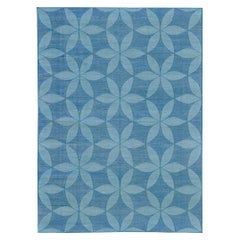Contemporary Flachgewebe Teppich Cielo Collection Flora Türkis