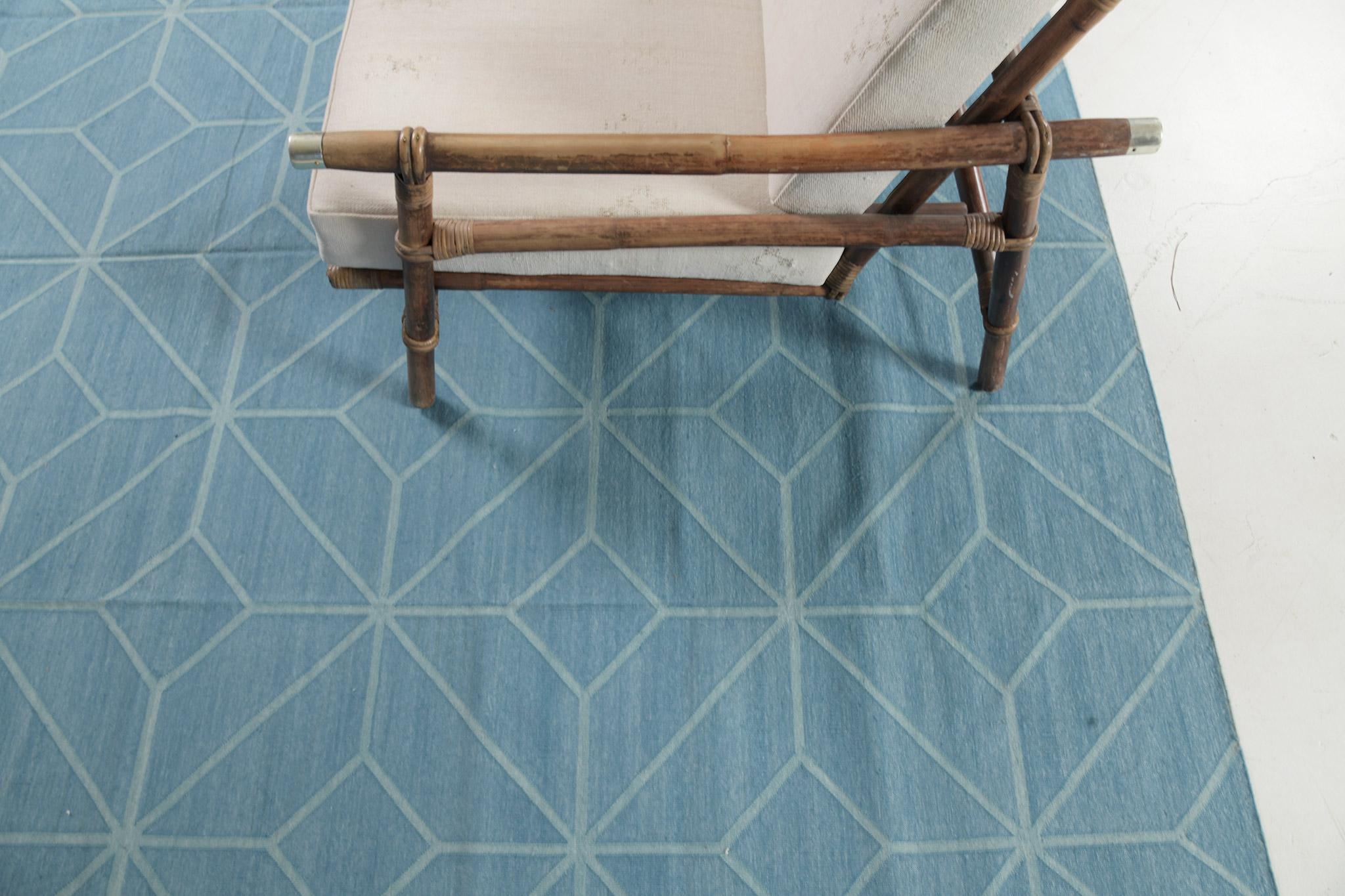 Hand-Knotted Contemporary Flat-Weave Rug Cielo Collection For Sale