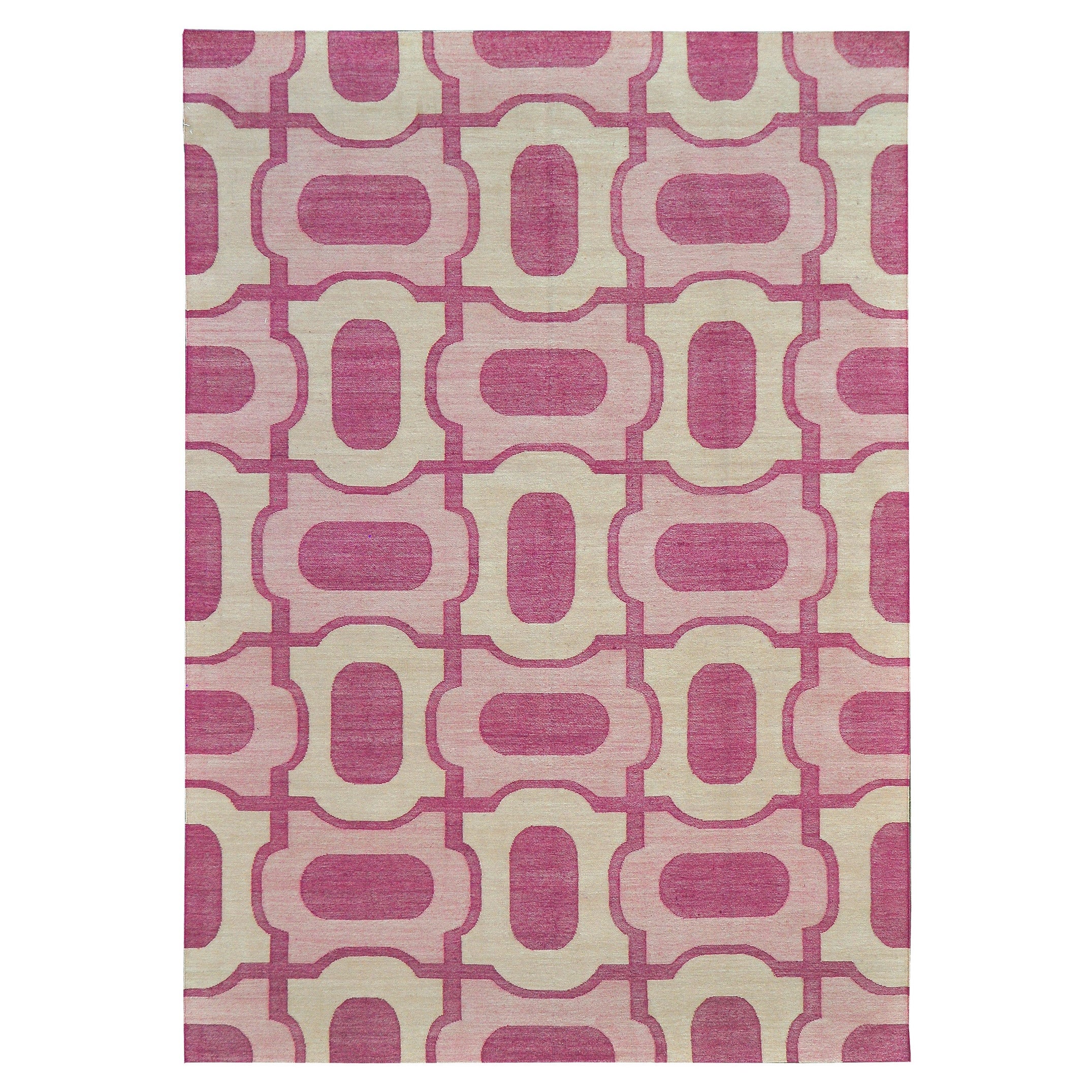 Contemporary Flachgewebe Teppich Cielo Collection Gems Fuchsine im Angebot