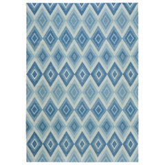 Contemporary Flachgewebe-Teppich Cielo Collection Permata Türkis