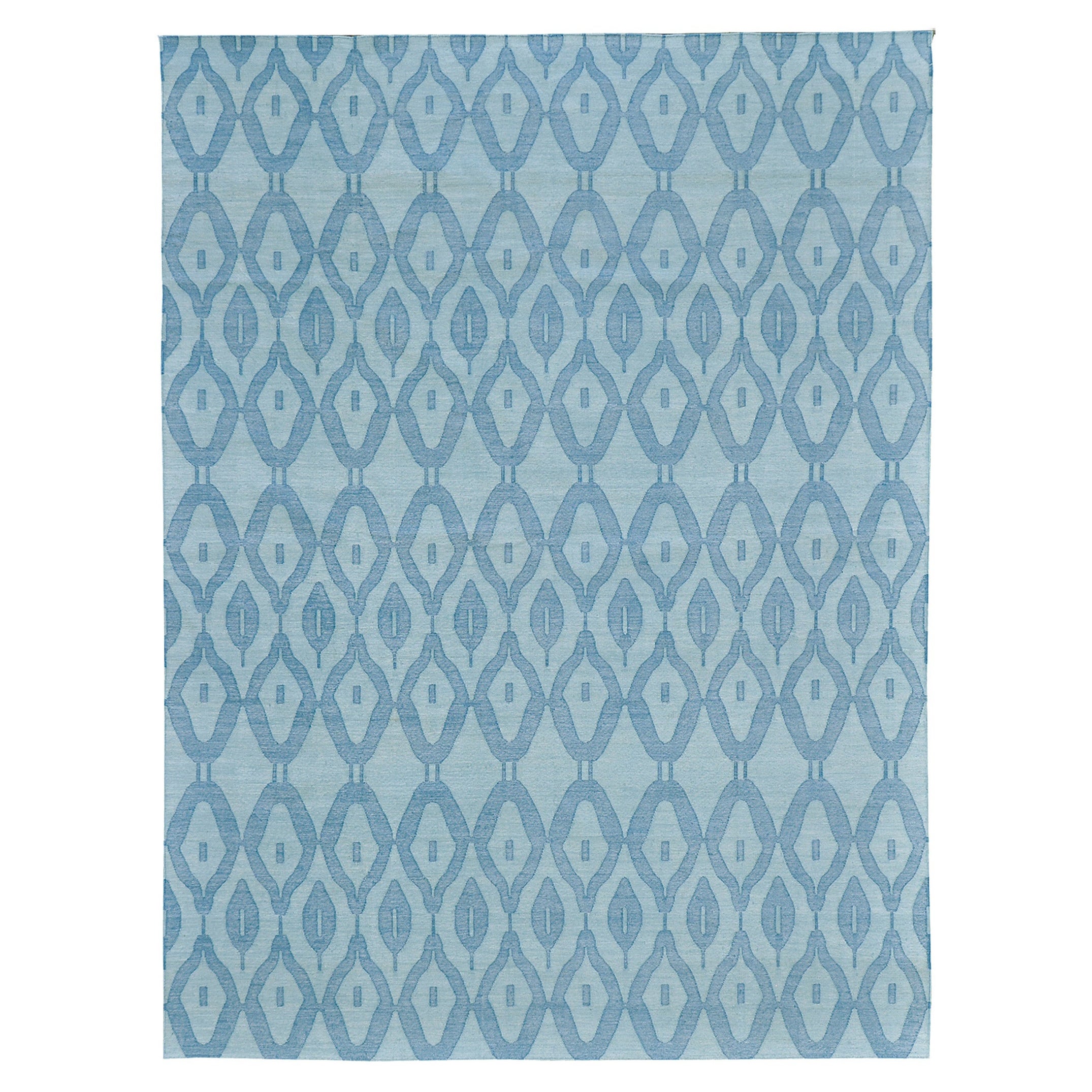 Contemporary Flachgewebe Teppich Cielo Collection Zag Türkis im Angebot