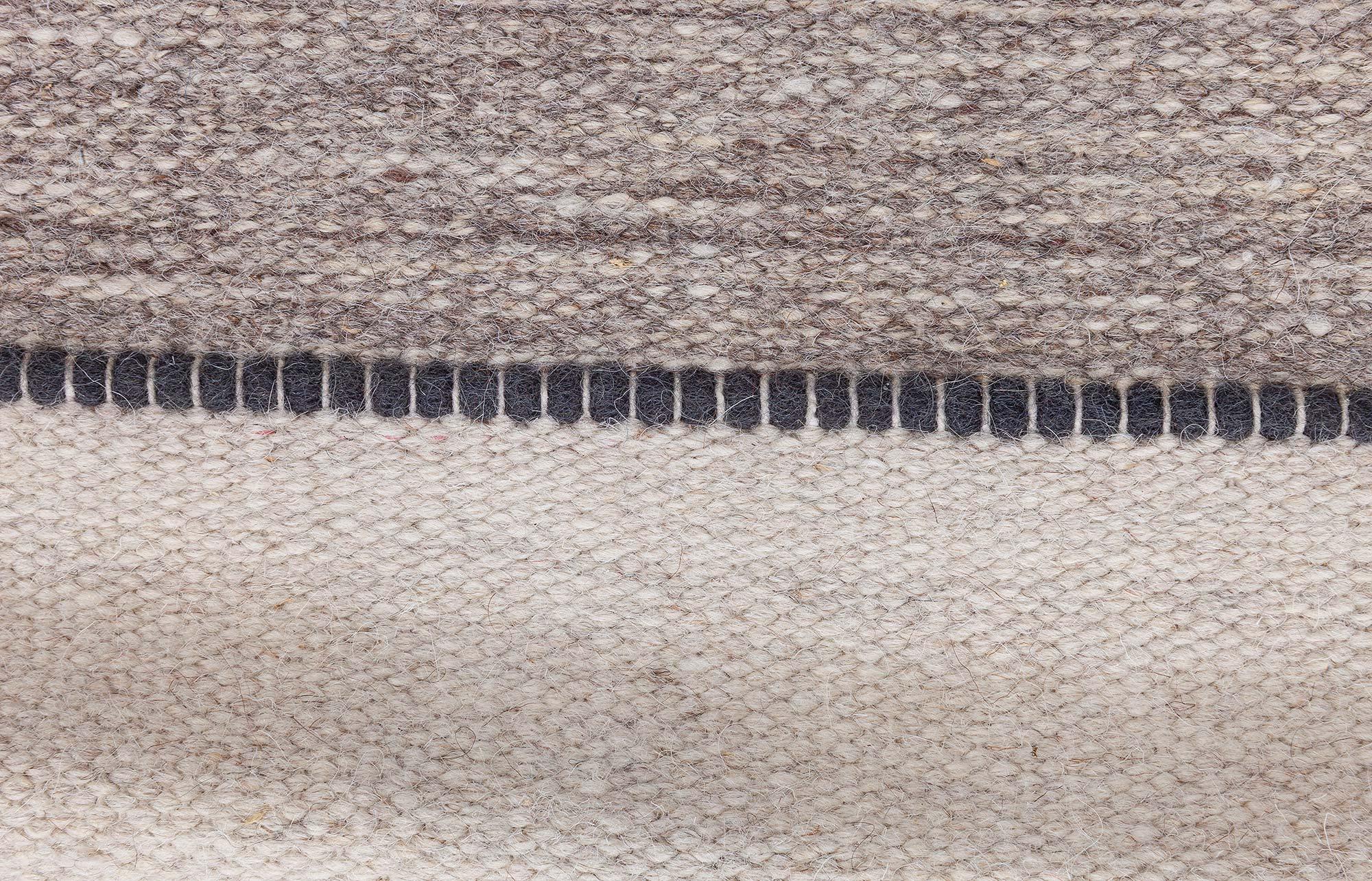 Modern Contemporary Flat Weave Striped Wool Runner by Doris Leslie Blau For Sale