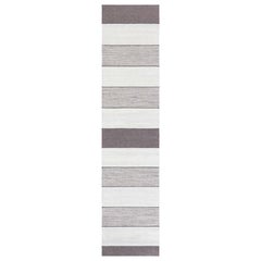 Contemporary Flat Weave Striped Wool Runner by Doris Leslie Blau