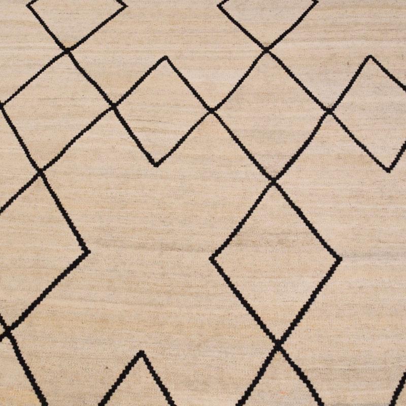 Contemporary Flat-Wave Wool Kilim Beige and Black Color 3
