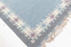 Contemporary Flatweave Geometric Ivory Carpet "Cumulus" by Doris Leslie Blau
