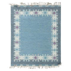 Contemporary Flatweave Geometric Ivory Carpet "Cumulus" by Doris Leslie Blau