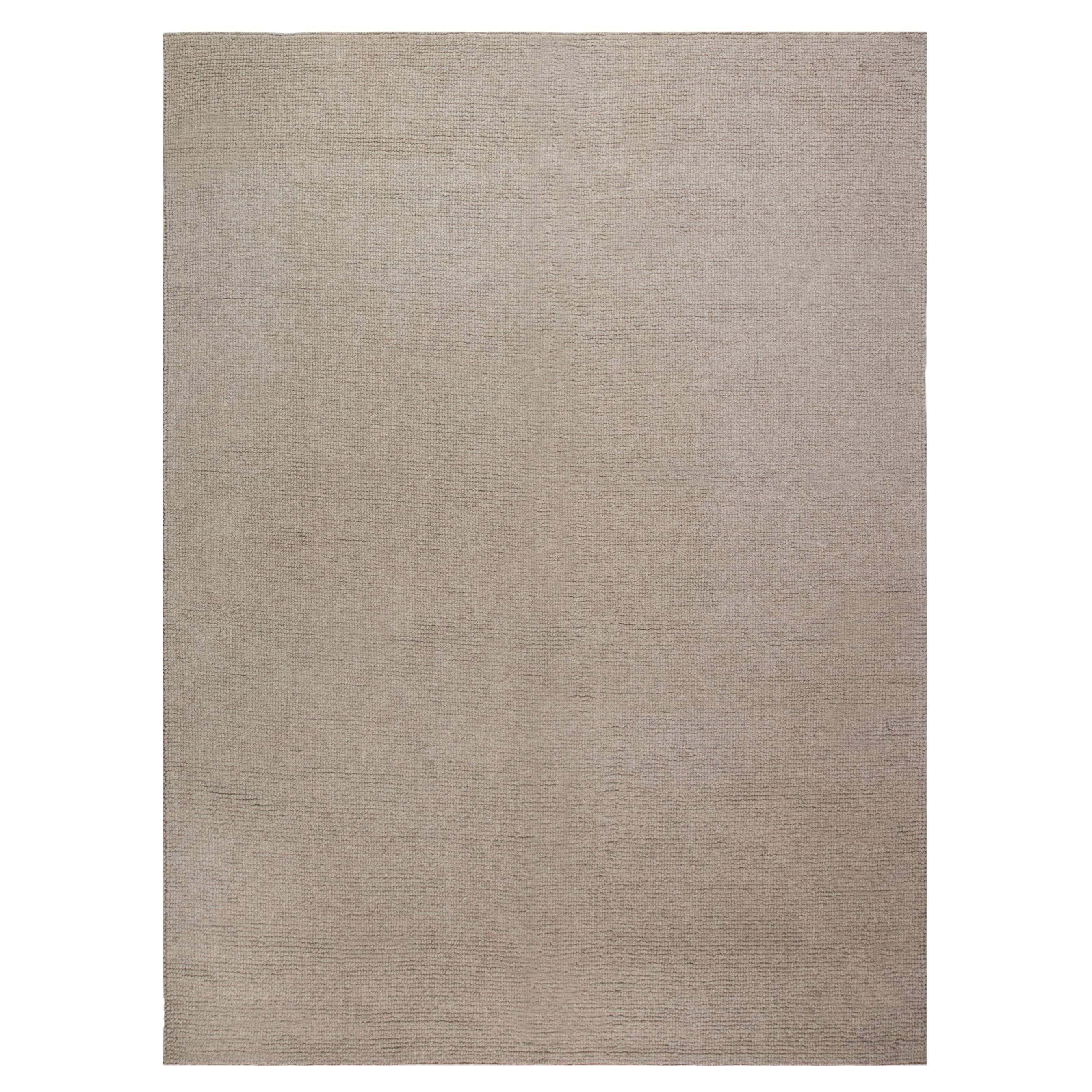 Contemporary Flatweave Solid Classic Taupe Carpet "Mica" by Doris Leslie Blau