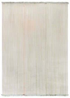 Contemporary Flatweave Stripes Light Beige Carpet "De Lys" by Doris Leslie Blau