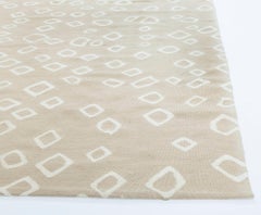 Contemporary Flatweave Tan Silk Carpet "Quadrille" by Doris Leslie Blau