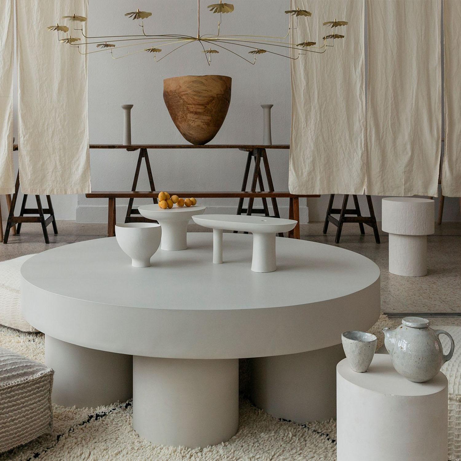 Modern Contemporary Flint Jesmonite Coffee Table, Pilotis Low Table by Malgorzata Bany For Sale