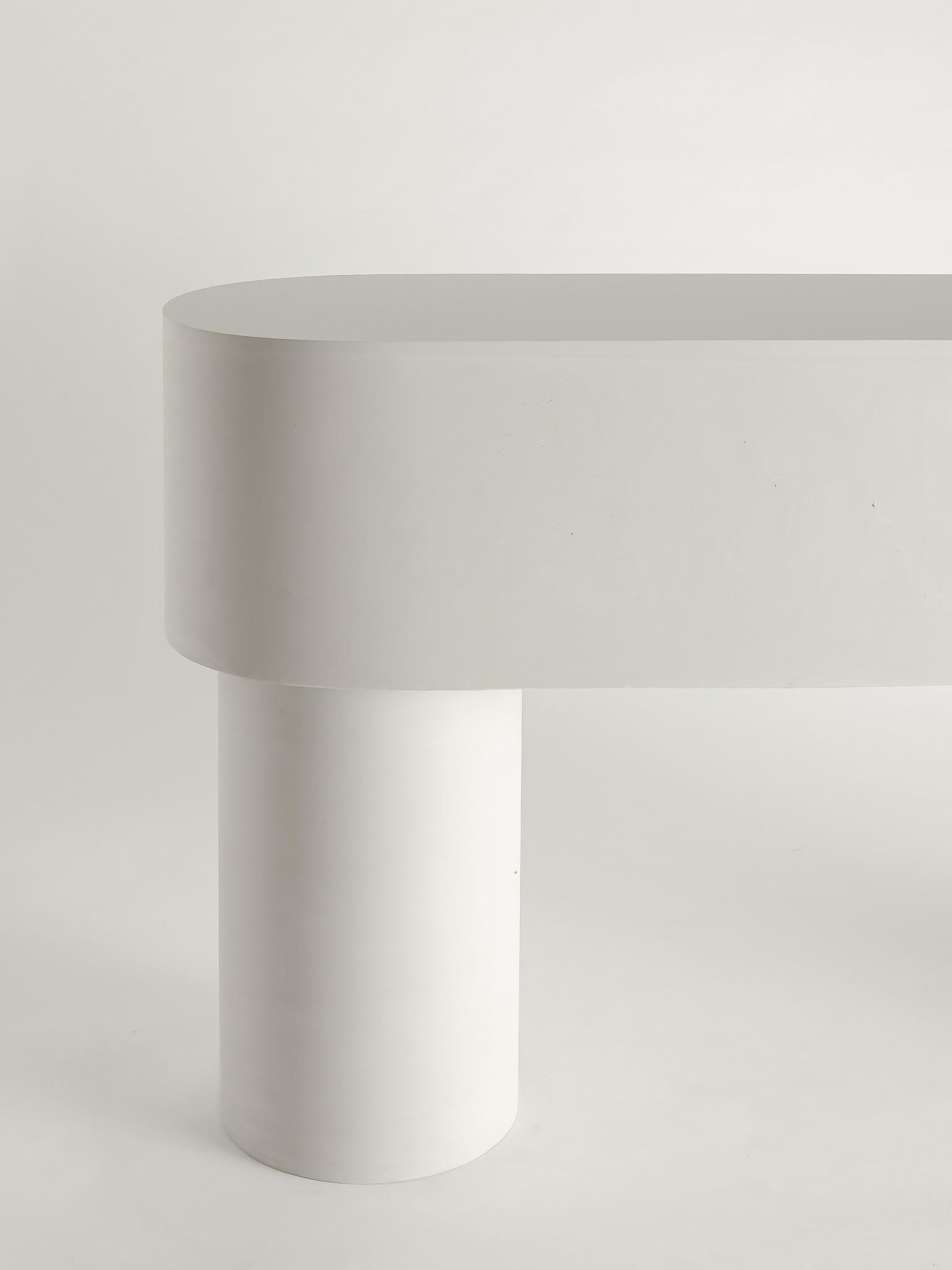 Modern Contemporary Flint Jesmonite Console, Pilotis Console Table by Malgorzata Bany For Sale