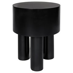 Contemporary Flint Jesmonite Side Table, Pilotis 3 legs by Malgorzata Bany
