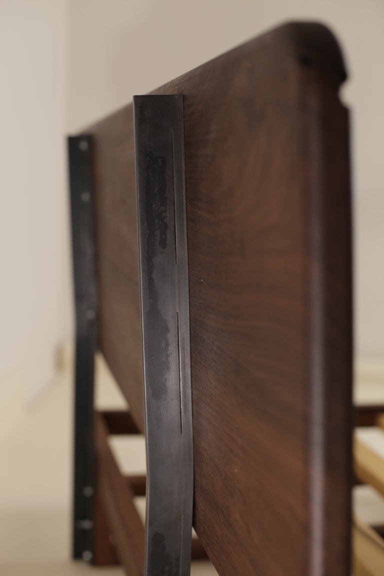 Contemporary Floating Platform Bed in Walnut by Boyd and Allister For