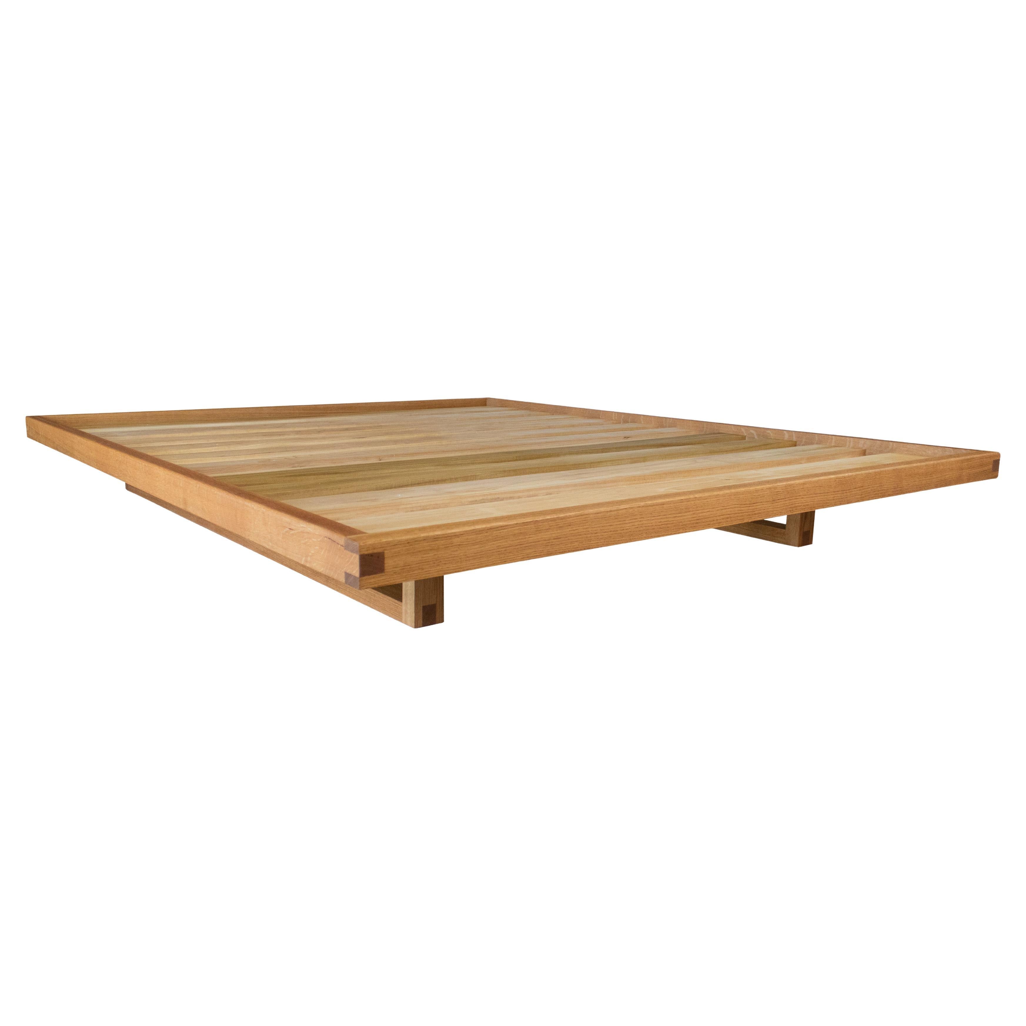 Contemporary Floating Platfrom Bed in White Oak by Boyd & Allister