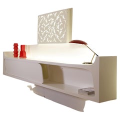 Contemporary Floating sideboard-console in wood custom made by architect