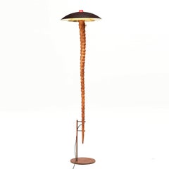 Contemporary Floor Lamp Astar by Oma Light Design, Brass, Acacia, Barcelona