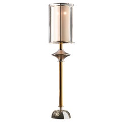 Contemporary Floor Lamp Brass Nickel Gold Majolica Glass Platinum Italy 