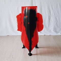 Gaetano Pesce Italian Contemporary Floor Lamp in Orange and Blue Resin