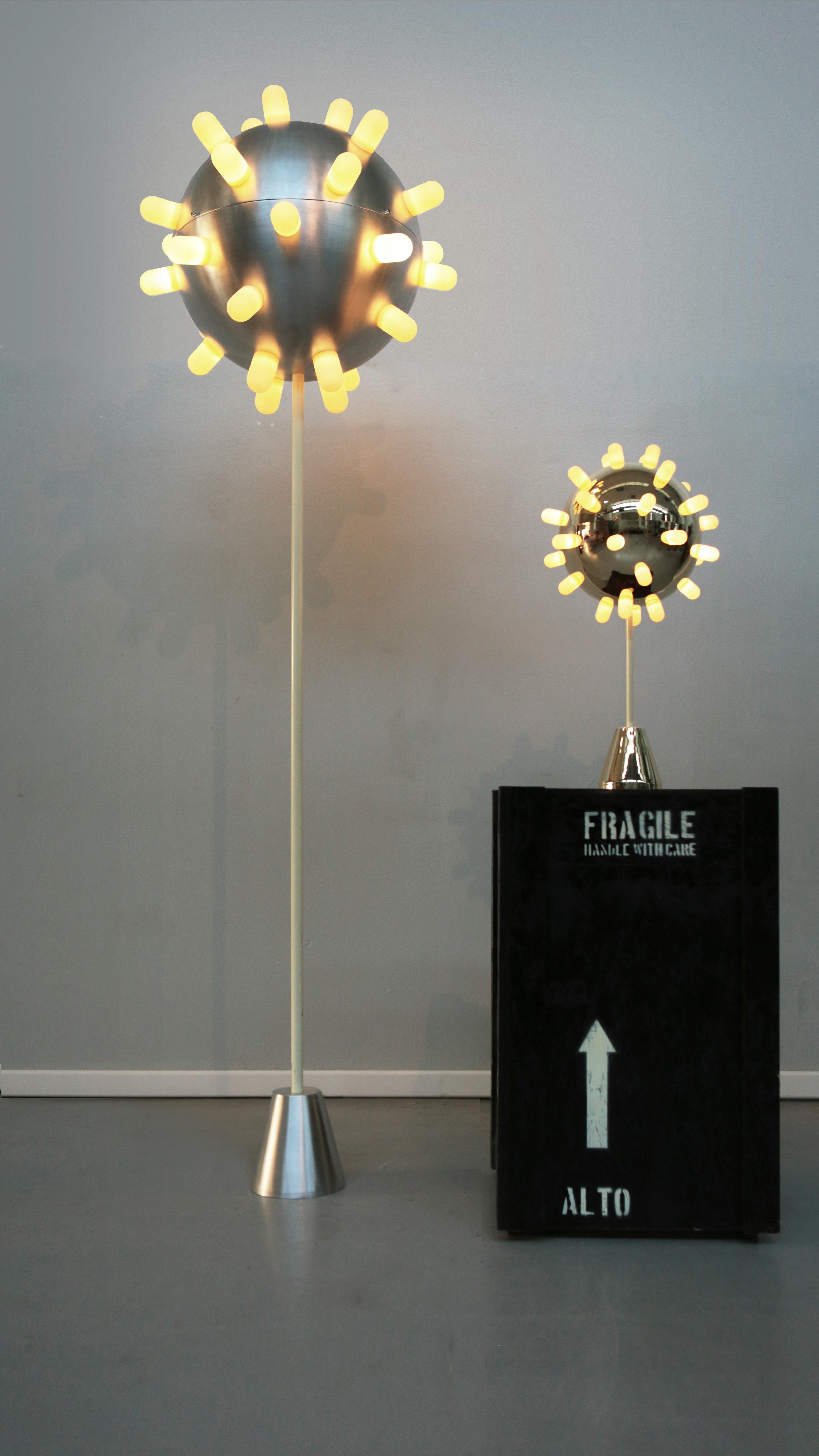 Italian Contemporary Floor Lamp by Niccolo Spirito in Aluminum and Abs Niples For Sale