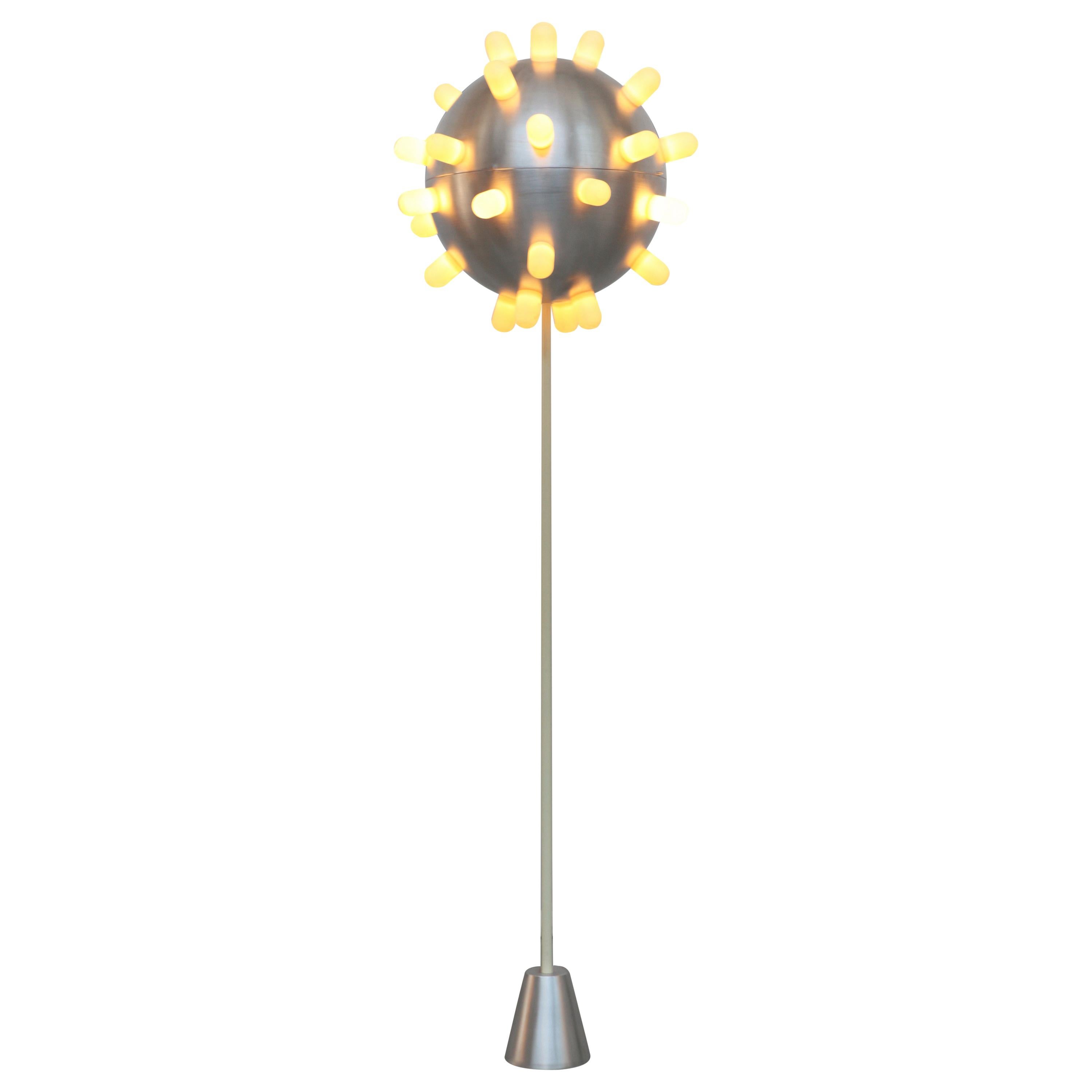 Contemporary Floor Lamp by Niccolo Spirito in Aluminum and Abs Niples For Sale