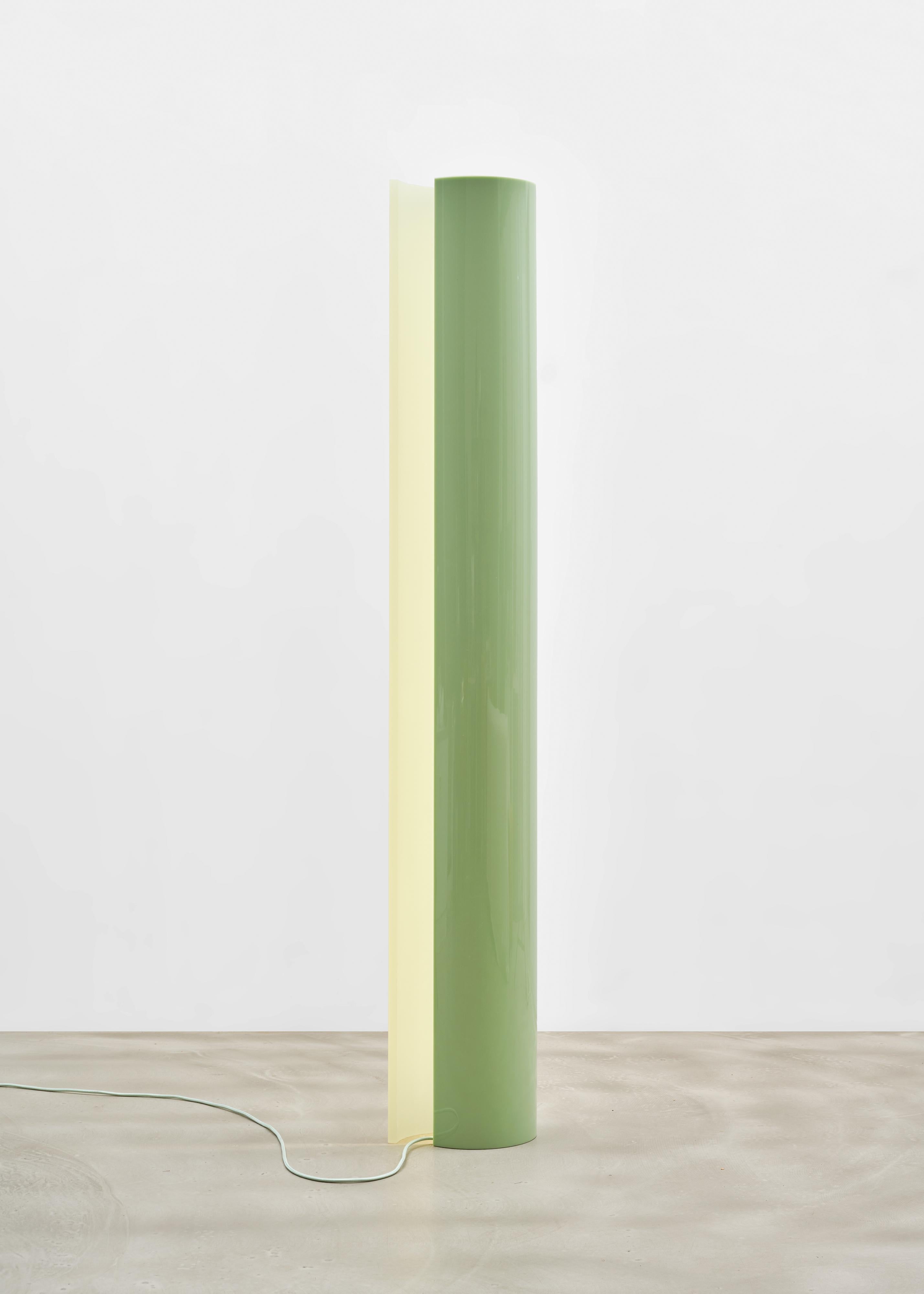 Resin Contemporary Floor Lamp, Curve Light by Sabine Marcelis, Green For Sale