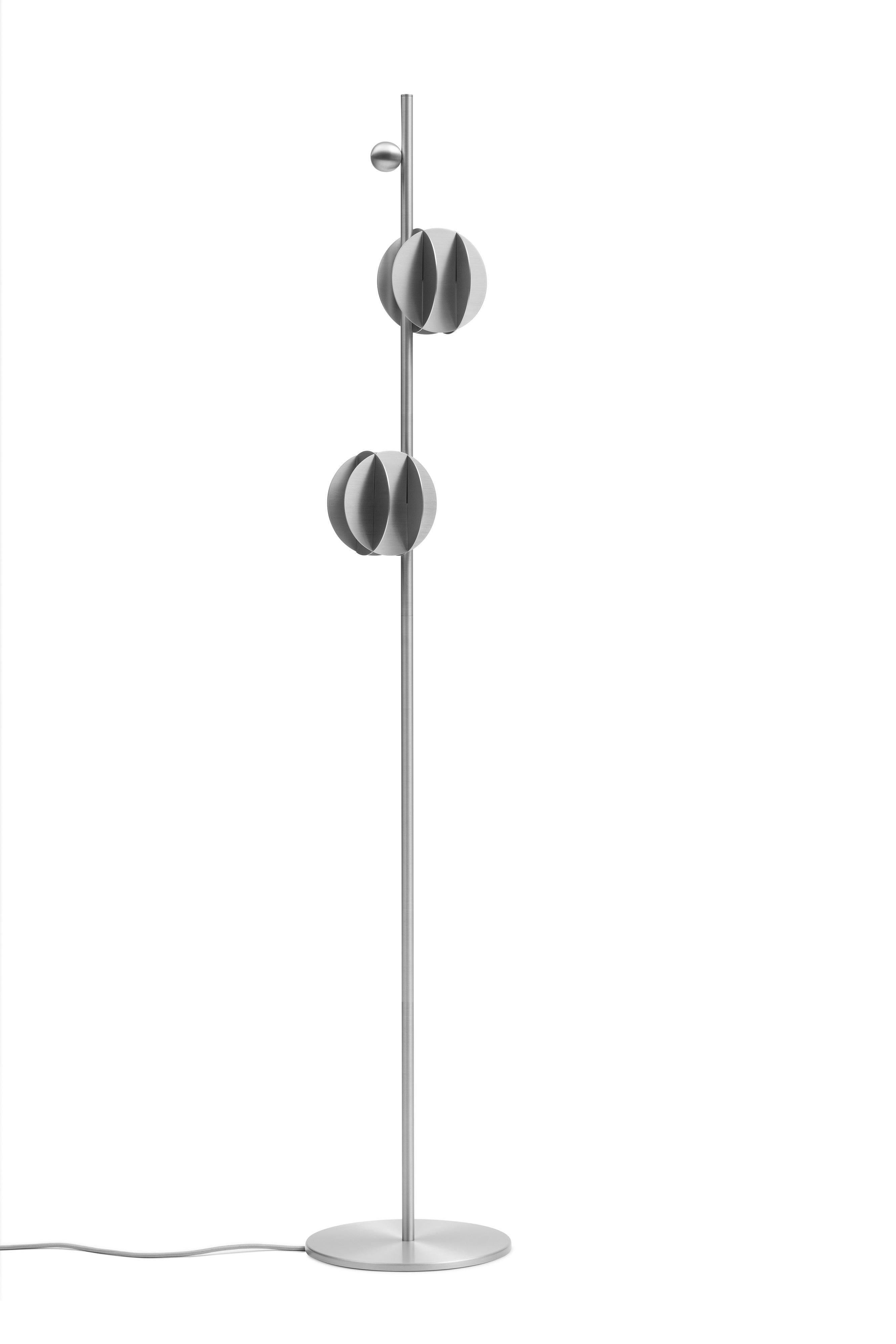 Organic Modern Contemporary Floor Lamp EL CS3 by Noom, Stainless Steel For Sale