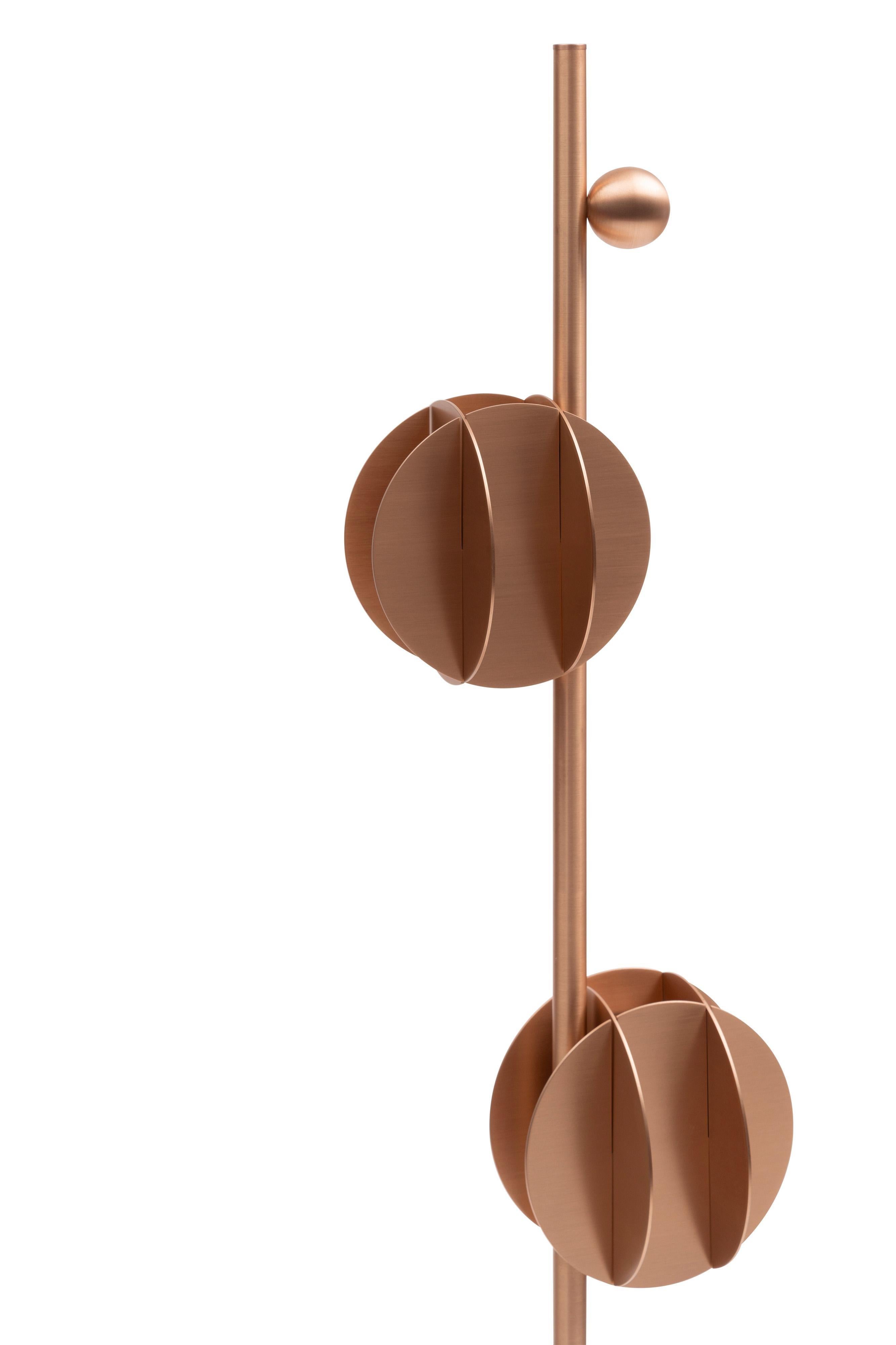 Brushed Contemporary Floor Lamp 'EL Lamp CS2' by Noom, Copper For Sale