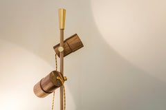 Contemporary Floor Lamp-Felina I-Solid Brass and Walnut