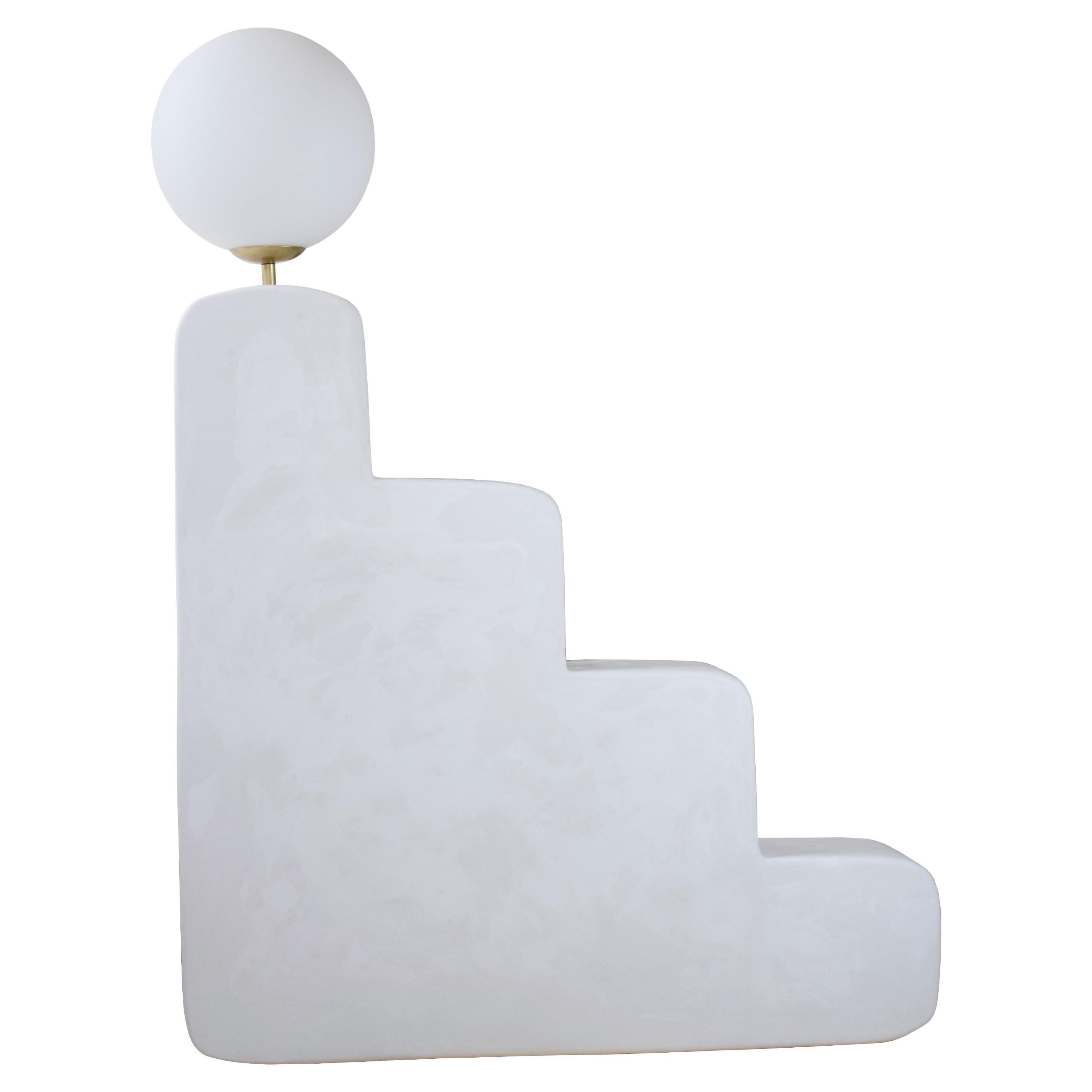Contemporary Floor Lamp in Gypsum / Collectible Design "Step Lamp"  by AOAO