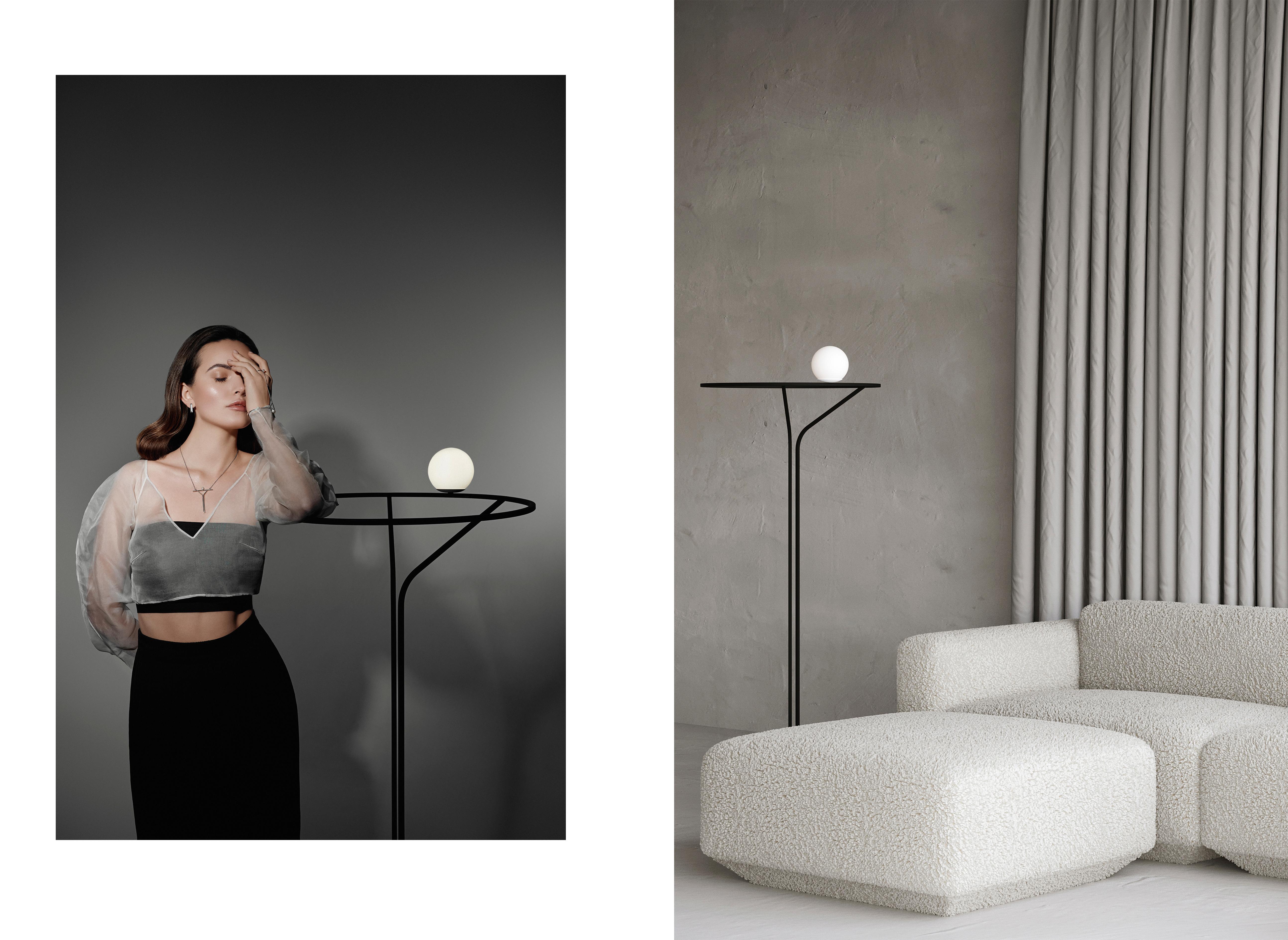 Na Linii lighting by SVITANOK

Category: Lighting
Type: Pendant, Floor lamp
Material: Steel rods, frosted glass, textile cable
Overall dimensions: 1450 x 550 mm
Light source: G9, 110-220V

US plug adapter included.
Available in different colors