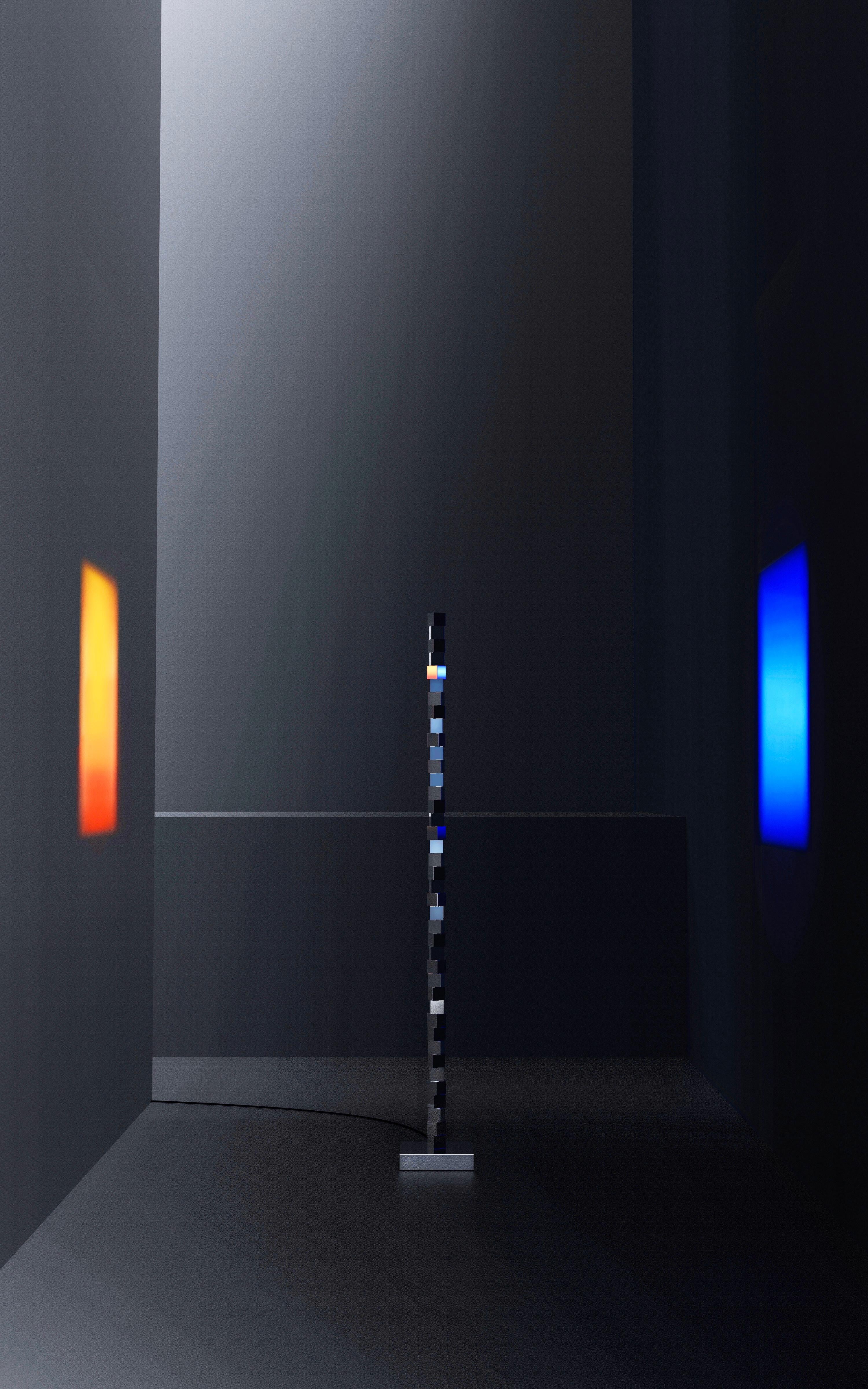 Contemporary Floor Lamp 'Ocean Flame' by TheShaw, Stainless Steel For Sale 5