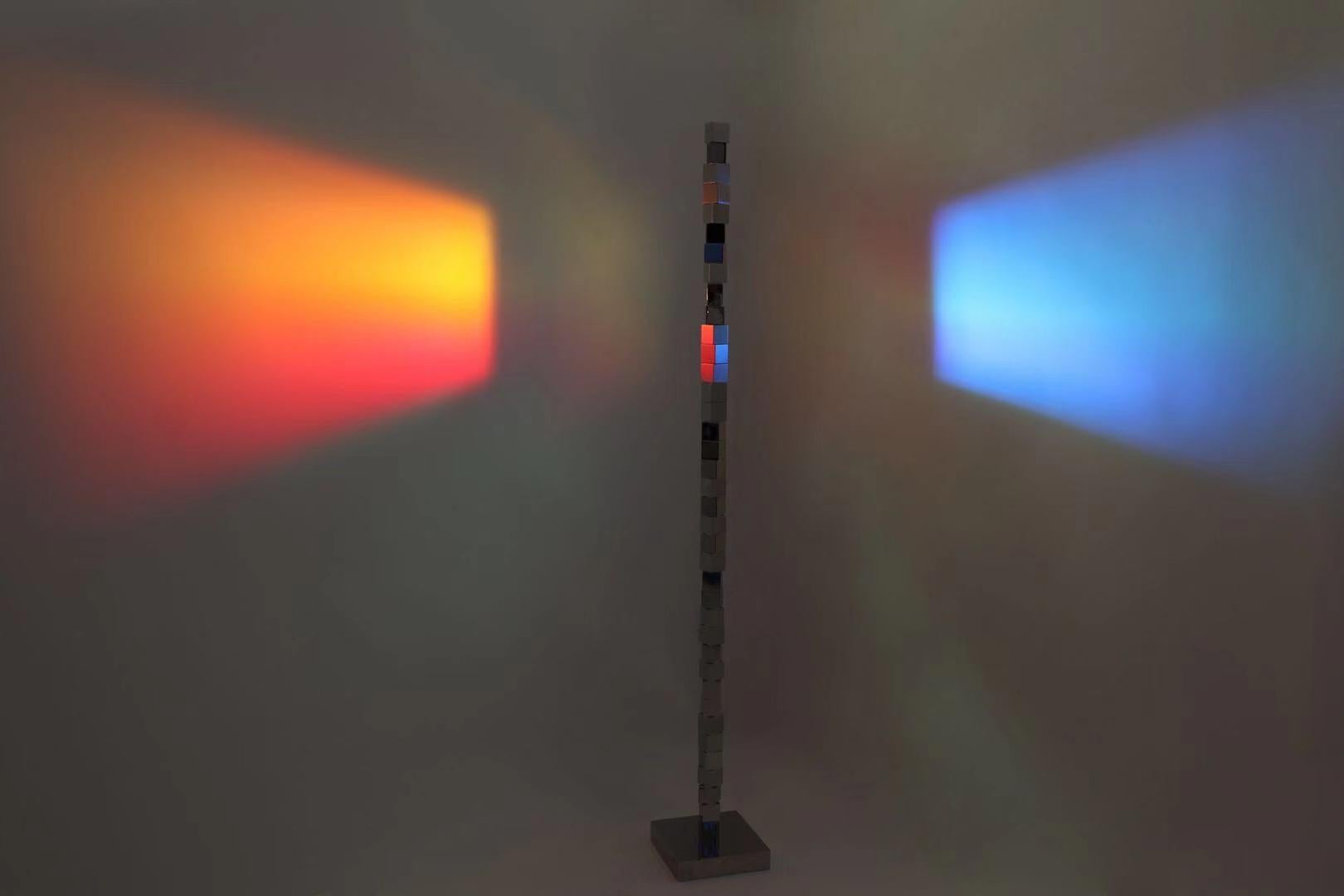 Minimalist Contemporary Floor Lamp 'Ocean Flame' by TheShaw, Stainless Steel For Sale