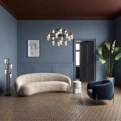 Contemporary Floor Lamp 'Osman 560.64' by Tooy, Black & Smoke Glass