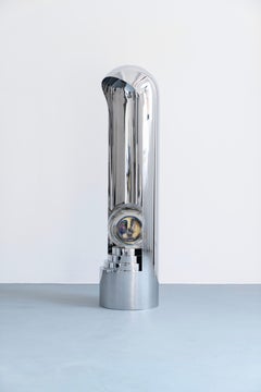 Lámpara de pie contemporánea "Sanctuary 3.3" de TheShaw, acero inoxidable y cristal