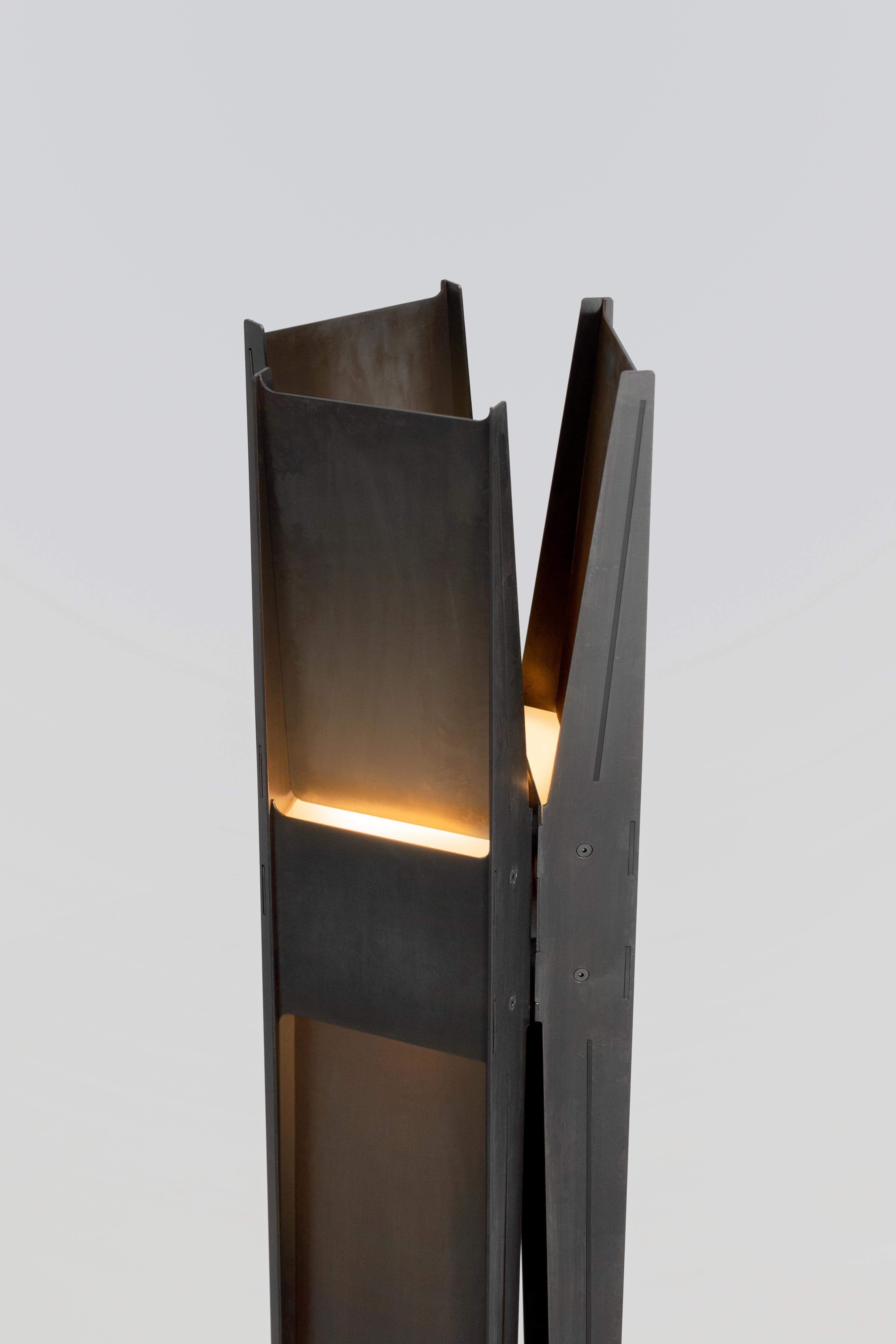 Contemporary Floor Lamp 'Vector' by A-N-D, Black Steel For Sale 1
