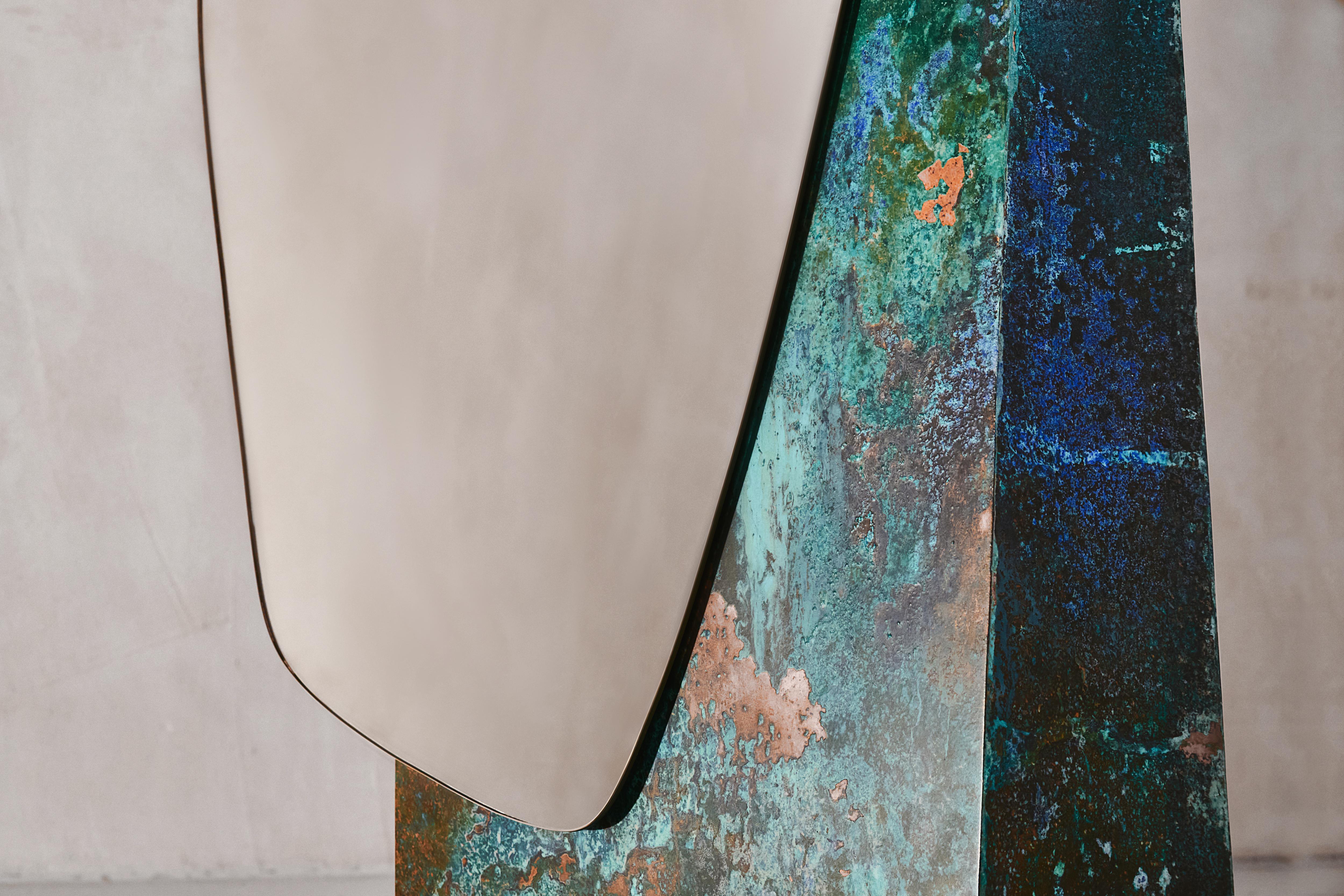 Contemporary Bodenspiegel 'Lake 5' von NOOM, oxidiertes Kupfer  im Zustand „Neu“ im Angebot in Paris, FR