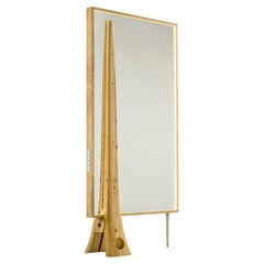 Contemporary Floor Mirror with Cedar Wood Frame