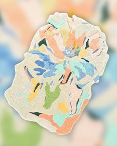 Contemporary Floral Abstract Rug in Pastel Tones – Wool Acrylic Blend