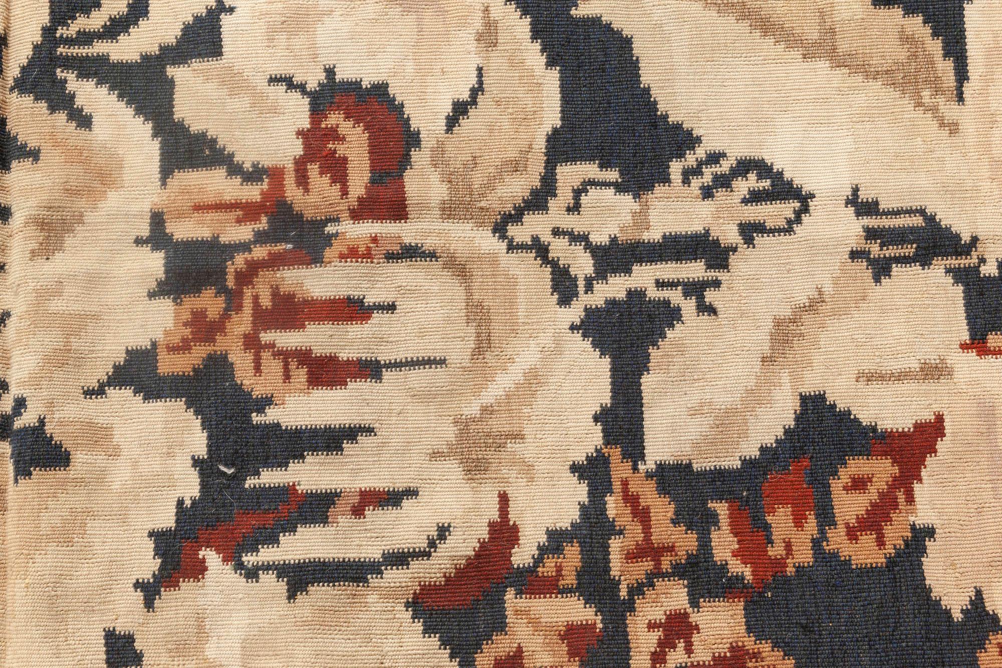 Alfombra contemporánea de lana de diseño floral Besarabia hecha a mano por Doris Leslie Blau Chino en venta