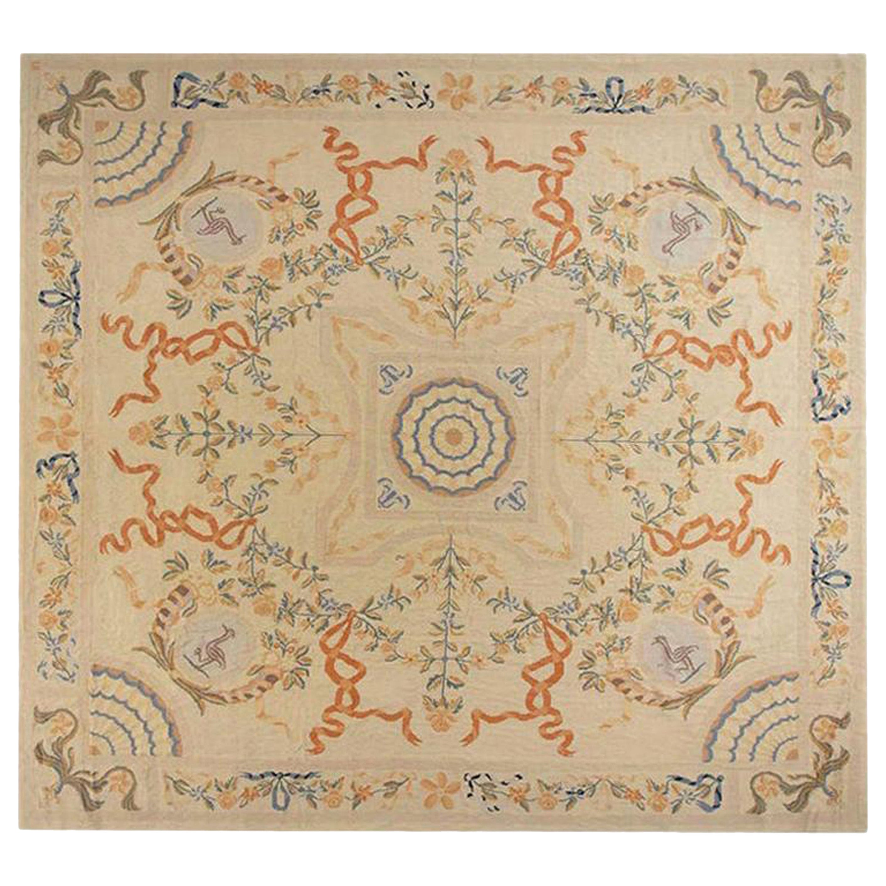 Contemporary Floral Bessarabian Design Handmade Wool Rug by Doris ...