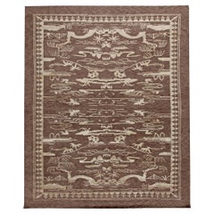 Tappeto in lana fatto a mano dal design floreale contemporaneo di Doris Leslie Blau