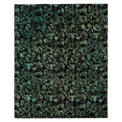Tapis tibétain contemporain d'inspiration européenne à fleurs par Doris Leslie Blau