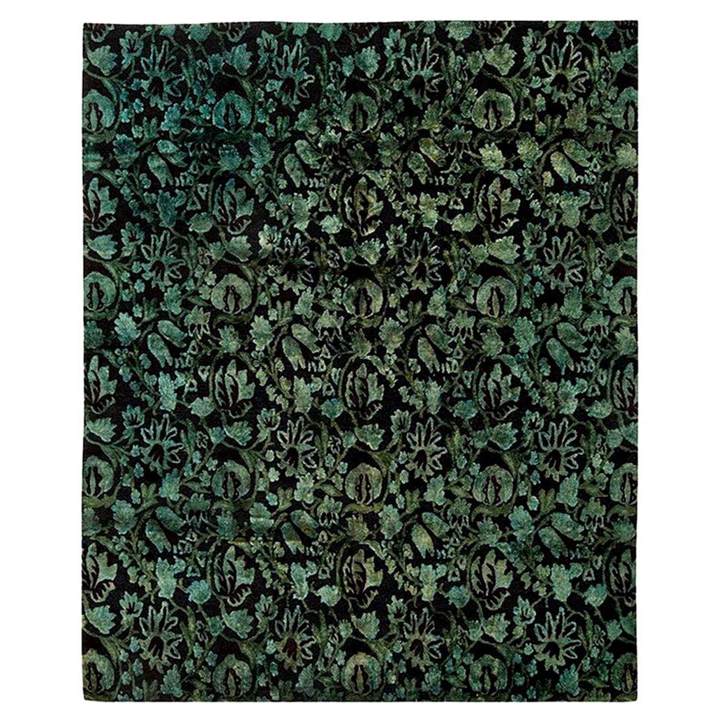 Zeitgenössischer floraler europäisch inspirierter tibetischer Teppich von Doris Leslie Blau im Angebot