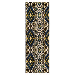 Contemporary Floral Hand Knotted Wool Blue Area Rug