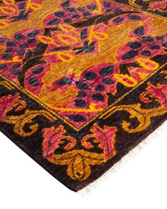 Contemporary Floral Hand Knotted Wool Multi Runner