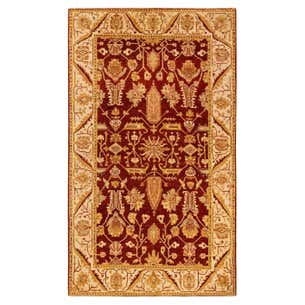 Contemporary Floral Hand Knotted Wool Red Area Rug For Sale at 1stDibs